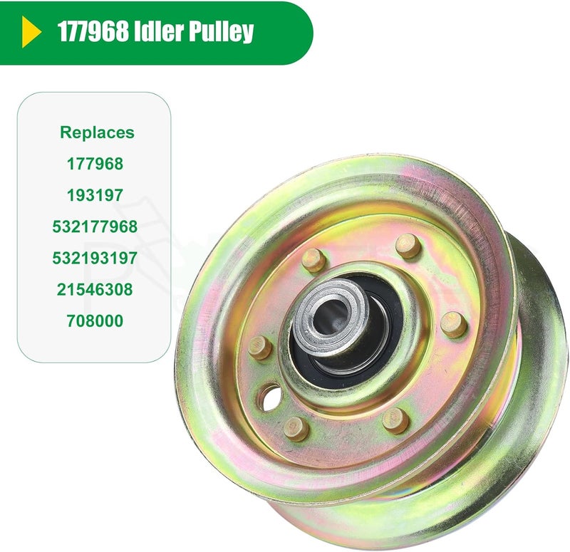 POSFLAG 2 Pack 532177968 Husqvarna Idler Pulley Replaces 532193197 Husqvarna Idler Pulley, 177968 Pulley, 193197 Pulley, Ariens 21546308 Idler Pulley for Husqvarna YTH24V48, YTH22V46, YTH2348 Tractors - Image 3